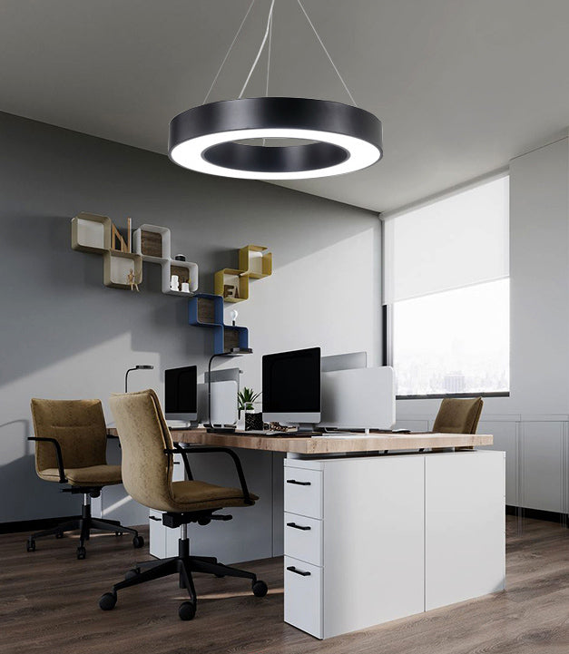 Lampada rotonda Black Lampada rotonda LED Minimalist LED Impiccamento per l'ufficio