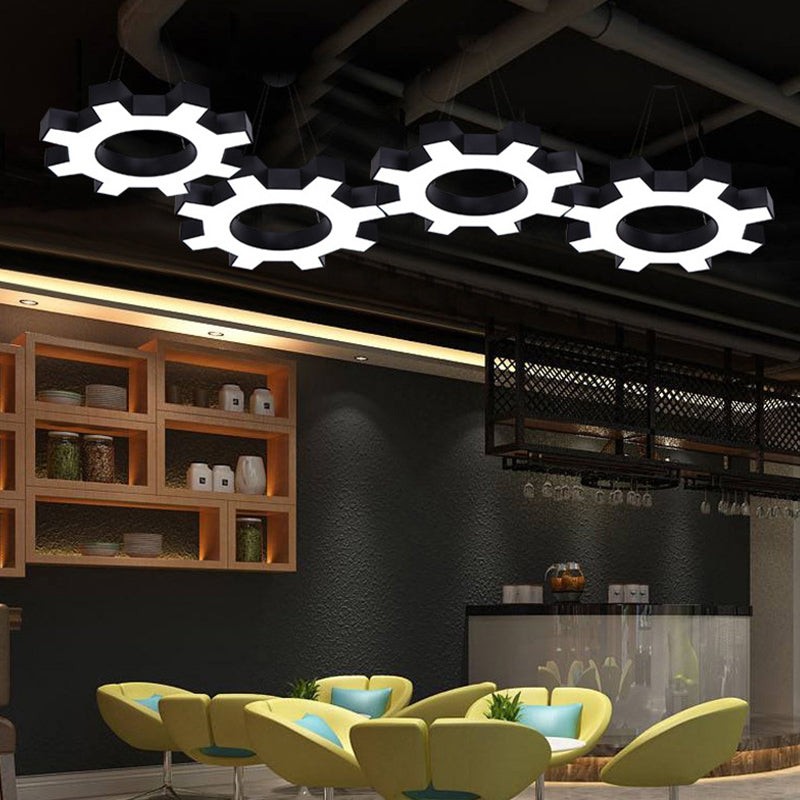 Luce a sospensione in palestra a forma di ingranaggio Acrilista Acrilista LED Apparecchi di illuminazione a soffitto
