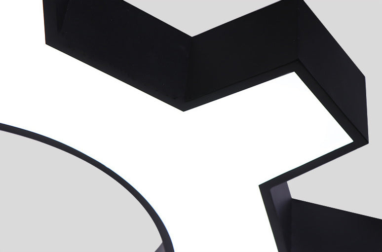Luce a sospensione in palestra a forma di ingranaggio Acrilista Acrilista LED Apparecchi di illuminazione a soffitto