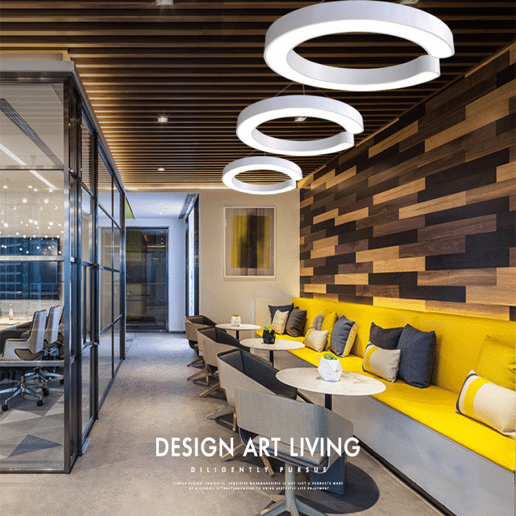 Minimalist C Shaped Hanging Lighting Acrylic Office LED Commercial Pendant Light Fixture