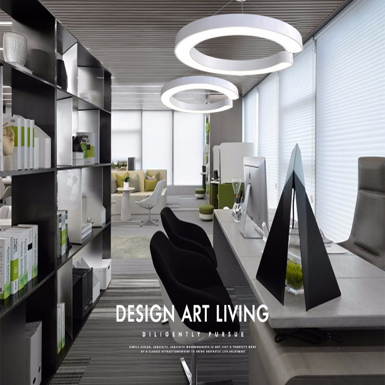 Minimalist C Shaped Hanging Lighting Acrylic Office LED Commercial Pendant Light Fixture