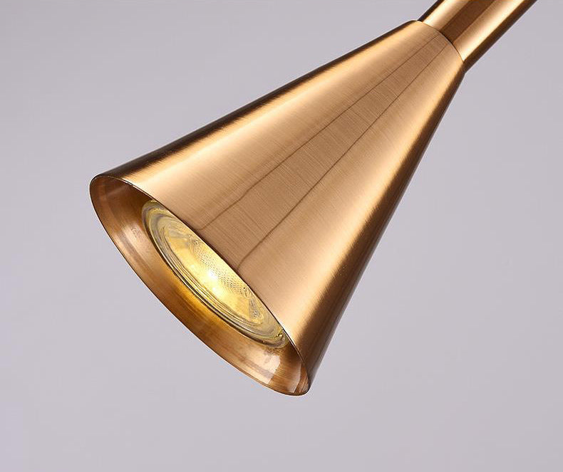 Postmodern Minimalist Conical Pendant Lamp Metallic Kitchen Bar LED Suspension Light