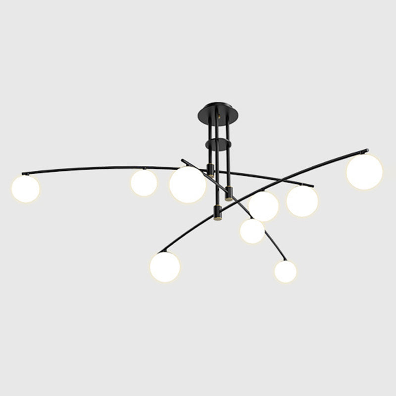 Tiered Opaline Glass Island Light Simple Style Ceiling Suspension Lamp for Living Room