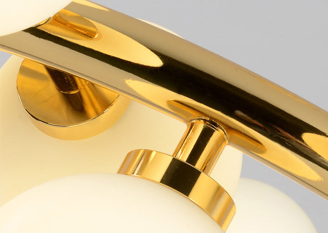 16 lumières Restaurant Island Lamp Minimaliste Gold Hanging Light avec boule blanc nulle