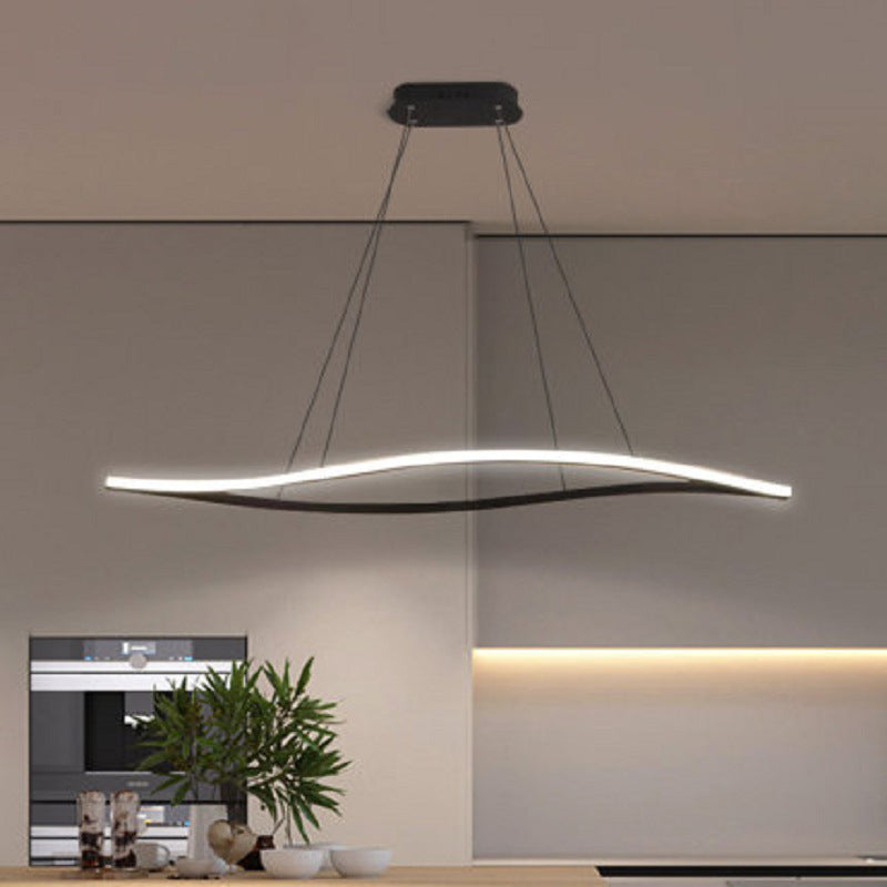 Minimalist Leaf Shaped Island Lamp Acrylic Dining Room LED Hanging Light Fixture