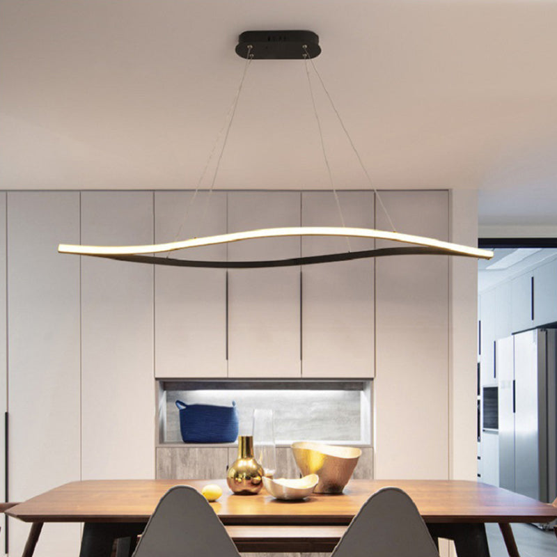 Minimalist Leaf Shaped Island Lamp Acrylic Dining Room LED Hanging Light Fixture