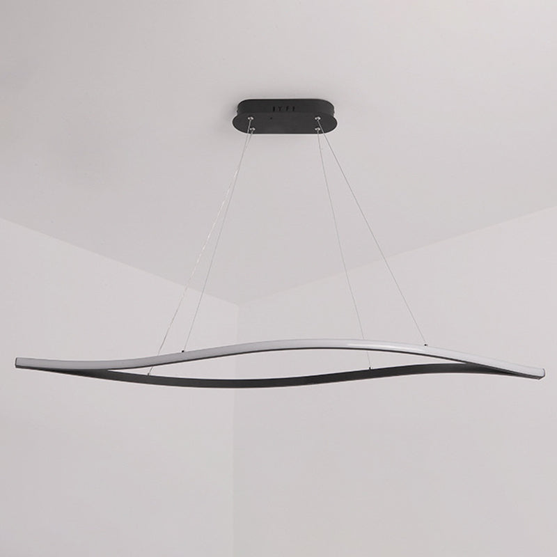 Minimalist Leaf Shaped Island Lamp Acrylic Dining Room LED Hanging Light Fixture