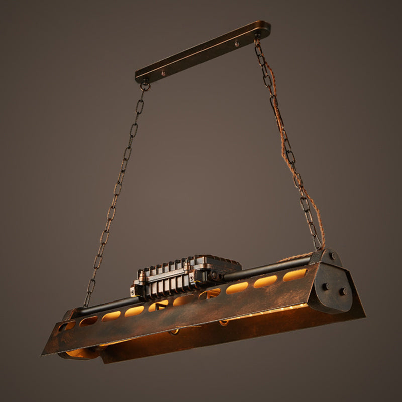 Lampada a vapore a vapore a vapore Art Decorazioni art industriale Finitura arrugginita a 4 bulbina Isola in metallo