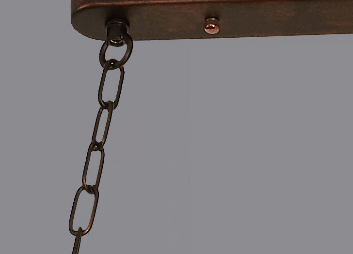 4-Light Steam Train Hanging Lamp Art Decor Industrial 4-Bulb Rust Finish Metal Island Lighting