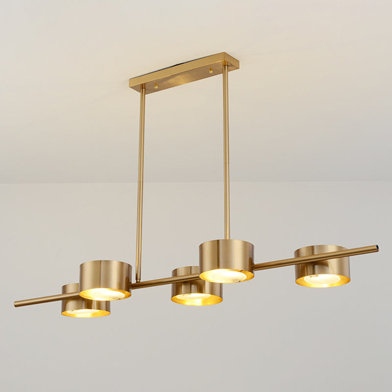 Metal Drum Shade Island Lighting Nordic 5-Head Suspension Light for Dining Room