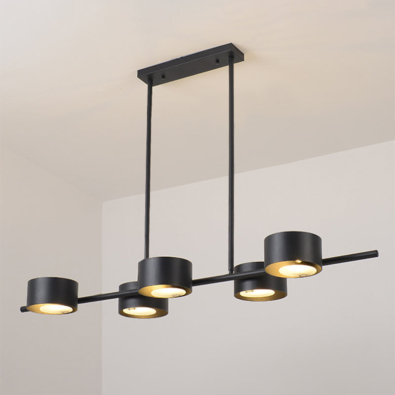 Metal Drum Shade Island Lighting Nordic 5-Head Suspension Light for Dining Room
