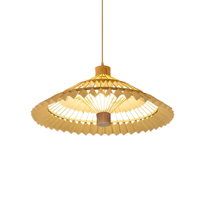 Tapered Pendant Lighting Tradition Bamboo 1 Bulb 19.5"/23.5" Wide Beige Hanging Lamp Kit