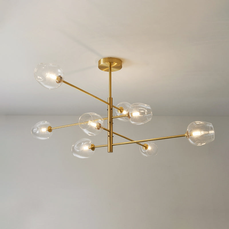 Design moderno lampadario a 8 luci, tonalità a forma di vetro di vino, altezza regolabile