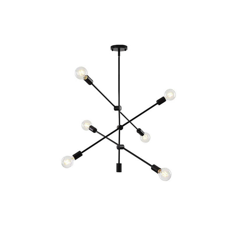 Modern Chandelier, Black Light Fixture Led Bulb with Adjustable Height