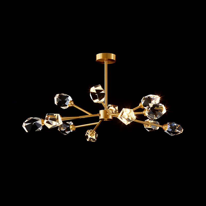 Brass Modernism 12-Light sputnik chandelier for Living Room Luxury Gold ceiling light