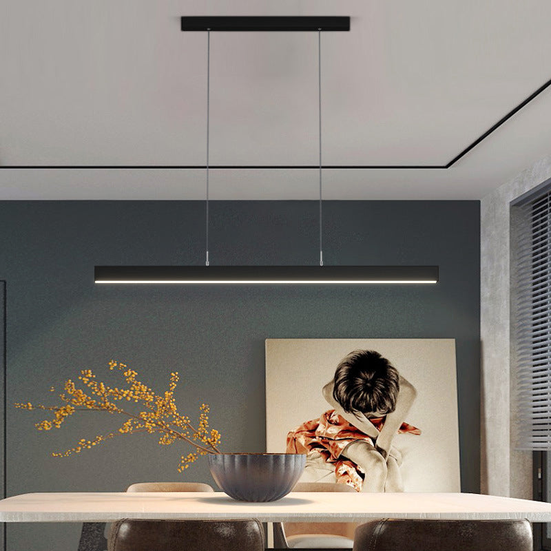 Modern Minimalism Linear Island Hangluchting LED LED Metal Island Plafond Light voor eettafel