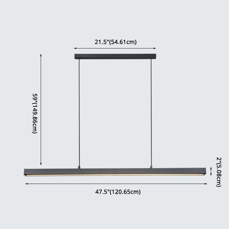 Modern Minimalism Linear Island Hangluchting LED LED Metal Island Plafond Light voor eettafel