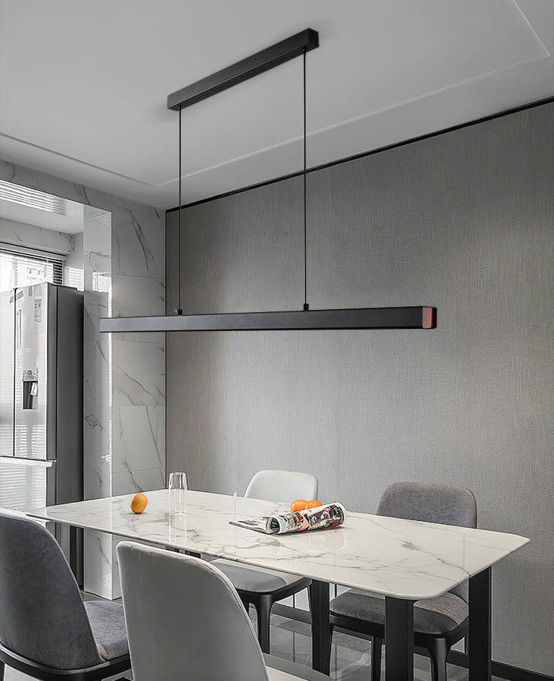 Modern Minimalism Linear Island Hangluchting LED LED Metal Island Plafond Light voor eettafel