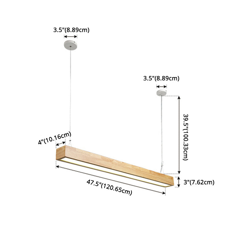 Pendance île rectangulaire beige éclairage moderne les lampes îles à LED minimaliste modernes