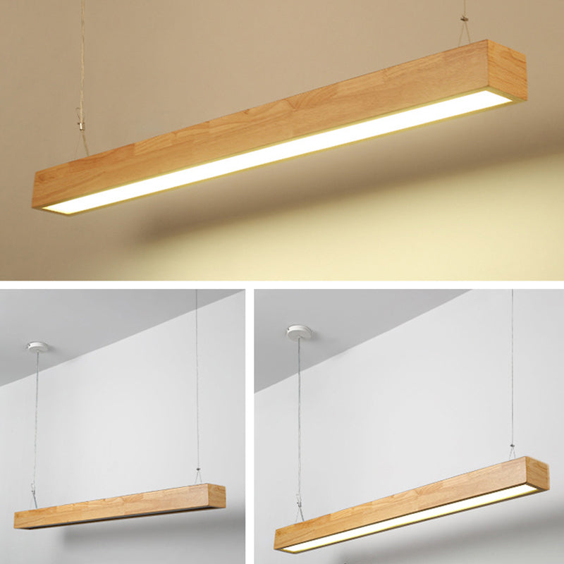 Pendance île rectangulaire beige éclairage moderne les lampes îles à LED minimaliste modernes