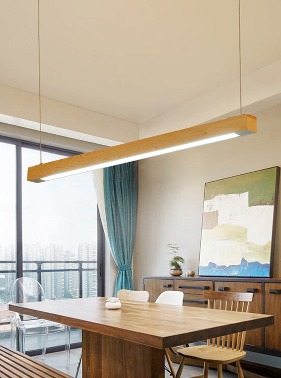 Pendance île rectangulaire beige éclairage moderne les lampes îles à LED minimaliste modernes