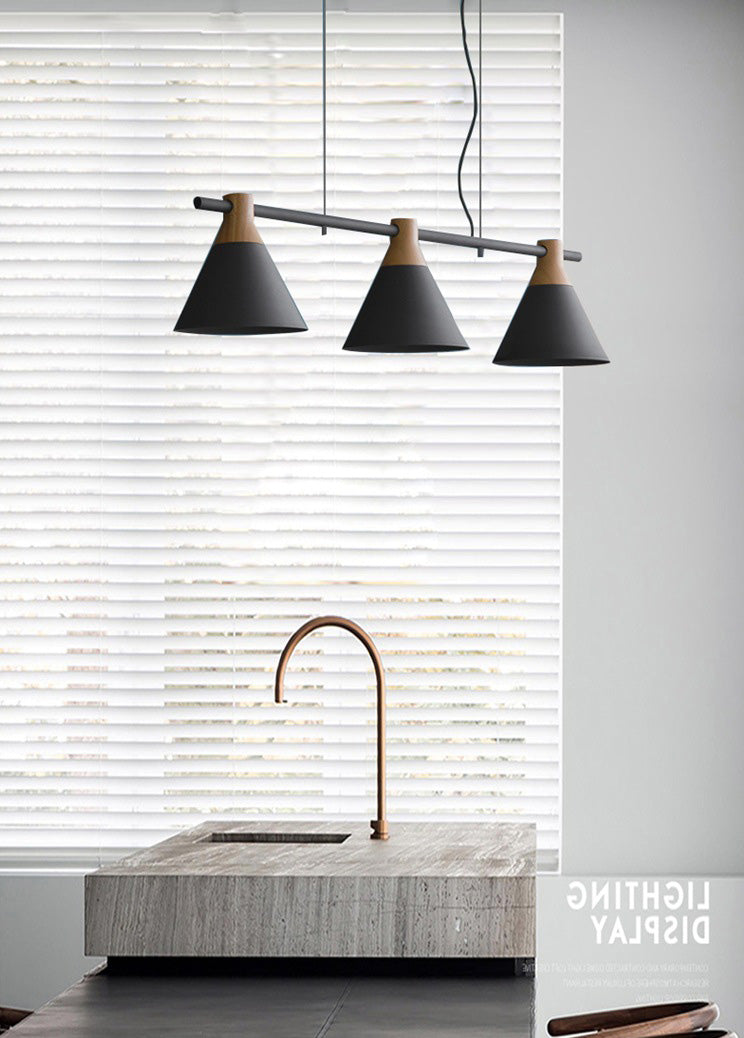 3 Lights Metal Island Pendant Lighting Nordic Style Cone Shade Island Lamps for Dining Table