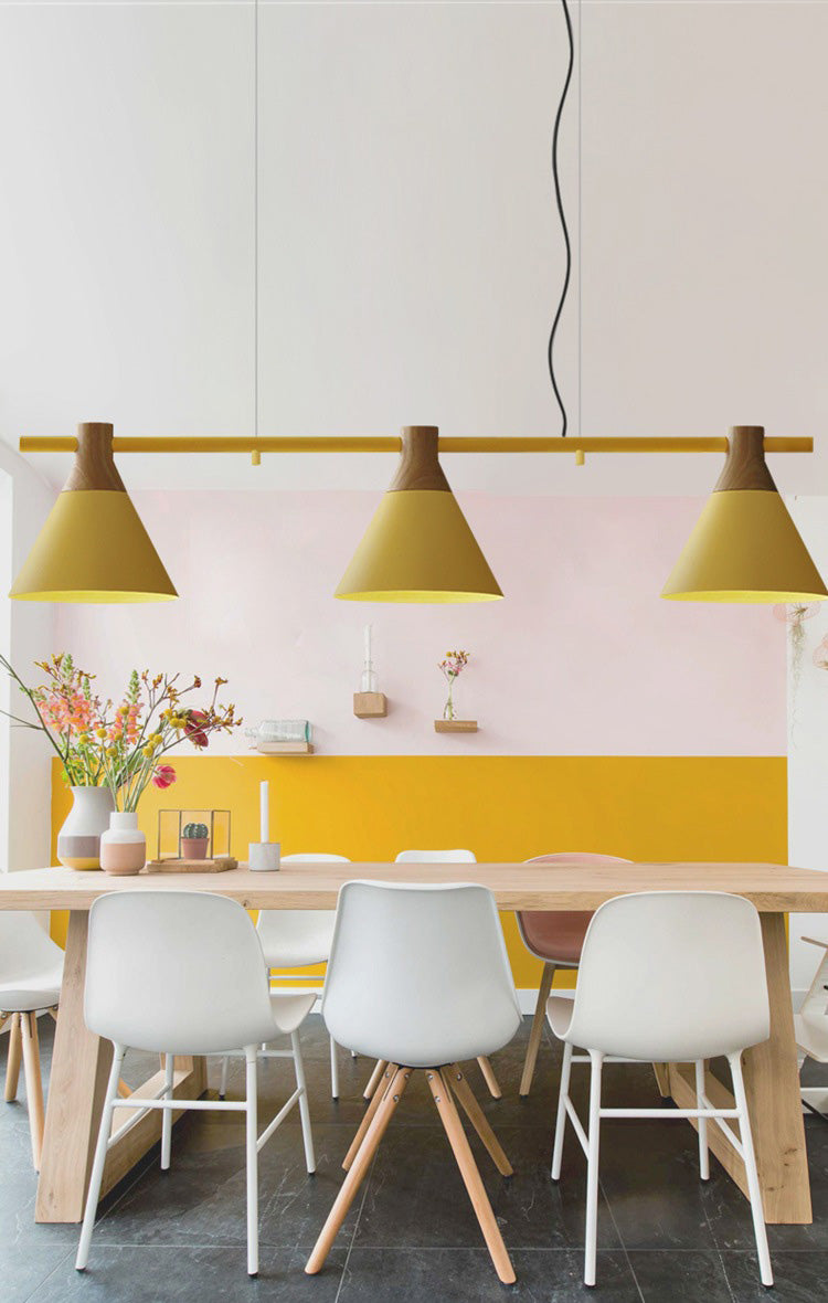 3 Lights Metal Island Pendant Lighting Nordic Style Cone Shade Island Lamps for Dining Table