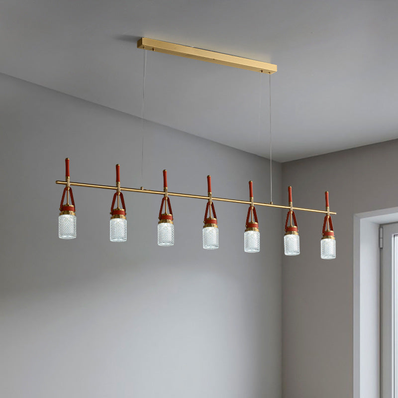 Jar baratto acrilico soggiorno illuminazione a sospensione moderna moderna decorazione a led in metallo isola lampade