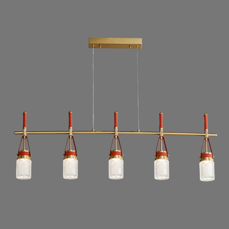 Jar baratto acrilico soggiorno illuminazione a sospensione moderna moderna decorazione a led in metallo isola lampade