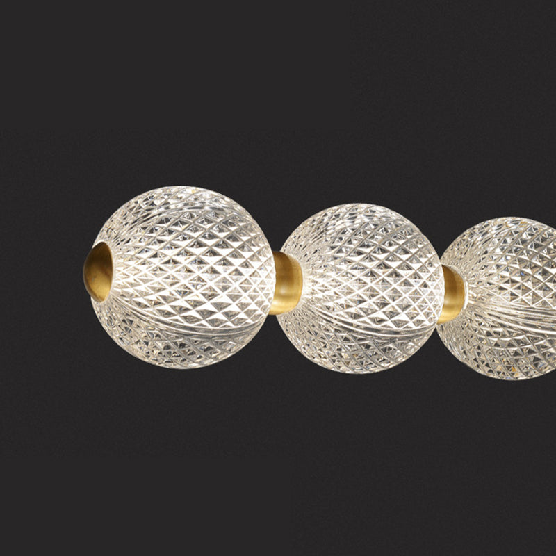 Clear Globe Acrylic Shade Island Pendant Modern Linear LED Dining Table Island Ceiling Light