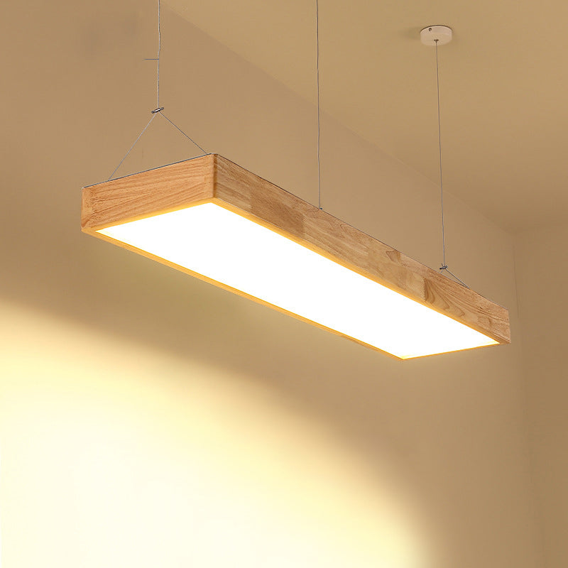 Pendance île rectangulaire beige éclairage moderne les lampes îles à LED minimaliste modernes