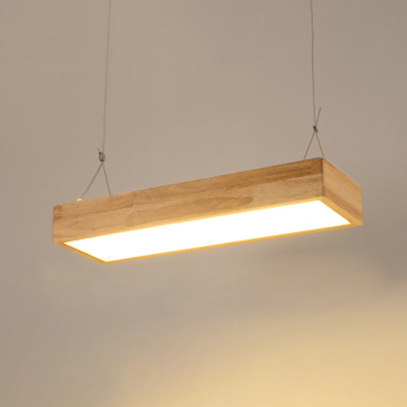 Pendance île rectangulaire beige éclairage moderne les lampes îles à LED minimaliste modernes