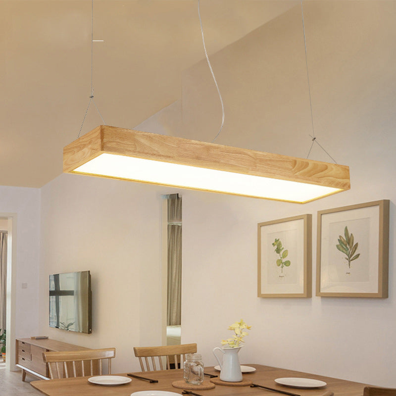 Pendance île rectangulaire beige éclairage moderne les lampes îles à LED minimaliste modernes