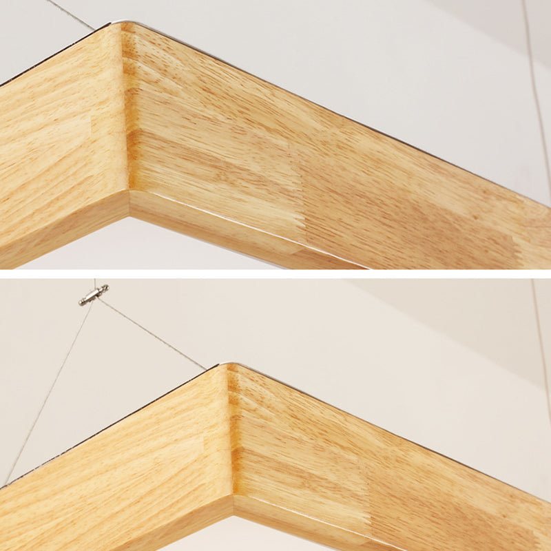 Pendance île rectangulaire beige éclairage moderne les lampes îles à LED minimaliste modernes