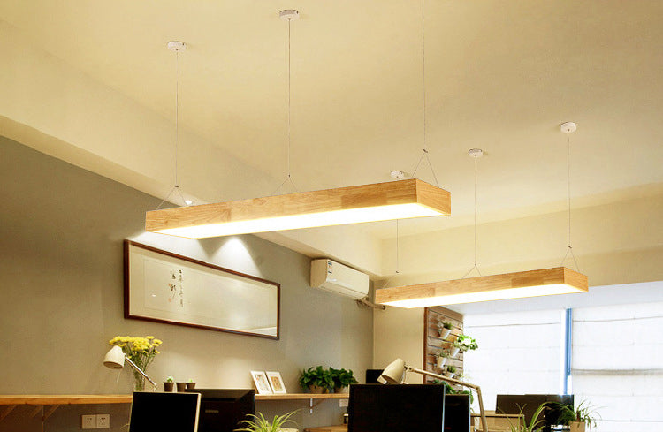 Pendance île rectangulaire beige éclairage moderne les lampes îles à LED minimaliste modernes