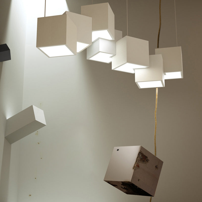 Multiple Square Island Pendant Lighting Modern Art Deco Metal LED Island Lamps for Art Gallery