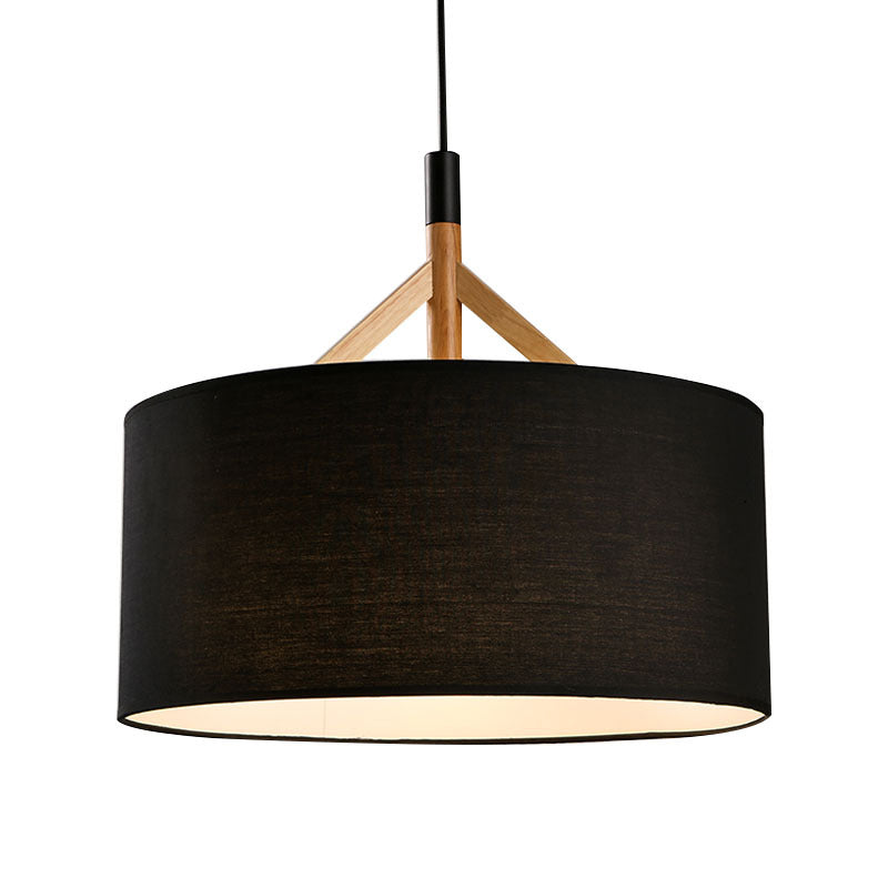Lampada sospesa in tessuto in tessuto tamburo Modern Minimalist 1 Luce a sospensione Luce per camera da letto