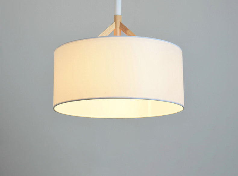 Lampada sospesa in tessuto in tessuto tamburo Modern Minimalist 1 Luce a sospensione Luce per camera da letto