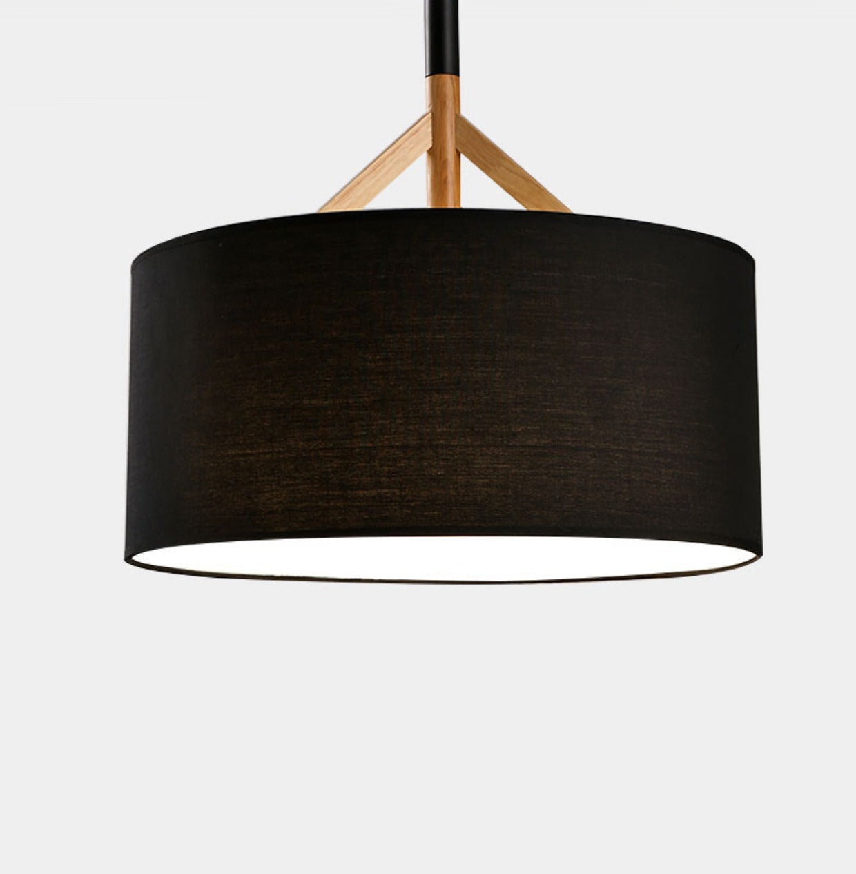 Lampada sospesa in tessuto in tessuto tamburo Modern Minimalist 1 Luce a sospensione Luce per camera da letto