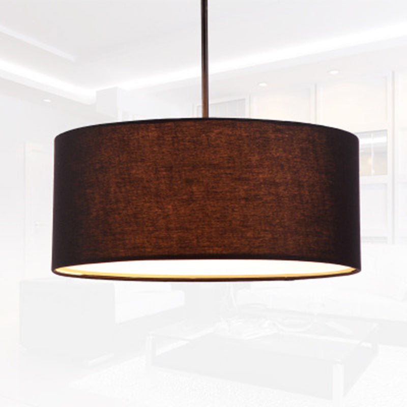 Lampada sospesa in tessuto in tessuto tamburo Modern Minimalist 1 Luce a sospensione Luce per camera da letto