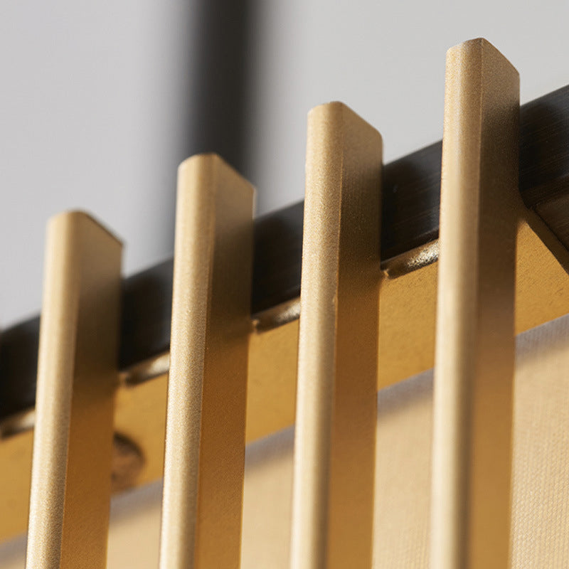 Rectangle Fabric Shade Pendant Hanging Lamp Chinese Style 1 Light Bedroom Hanging Ceiling Light