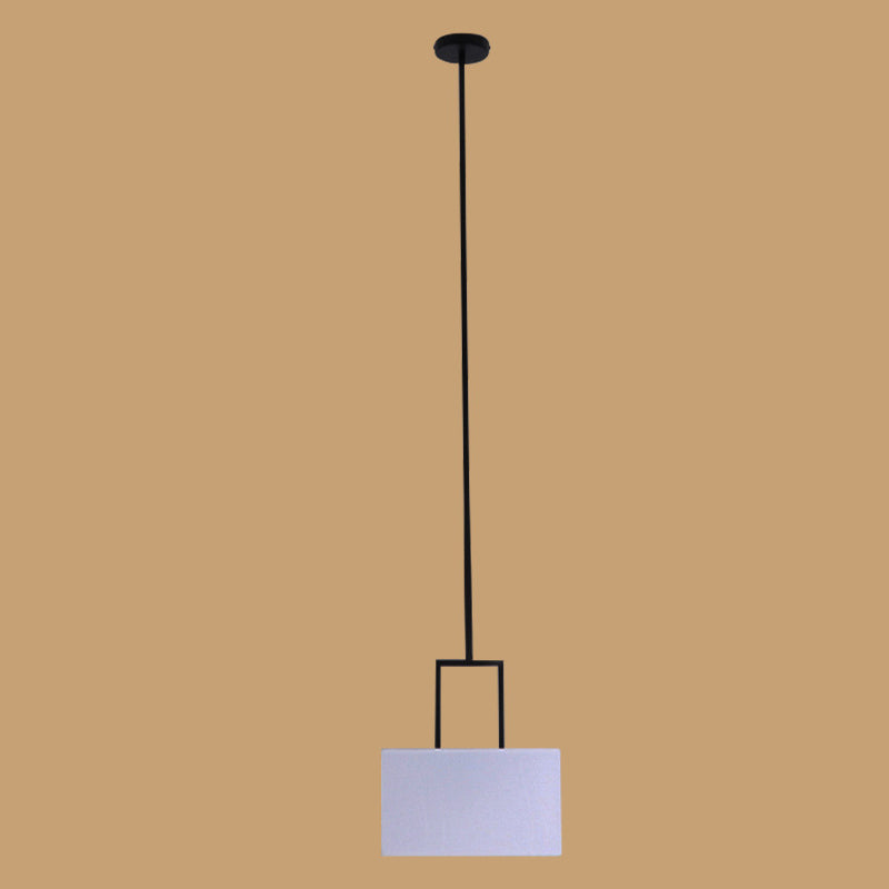 Tambor de tono blanco lámpara colgante de colgantes moderno 1 luz de techo colgante de luz para dormitorio