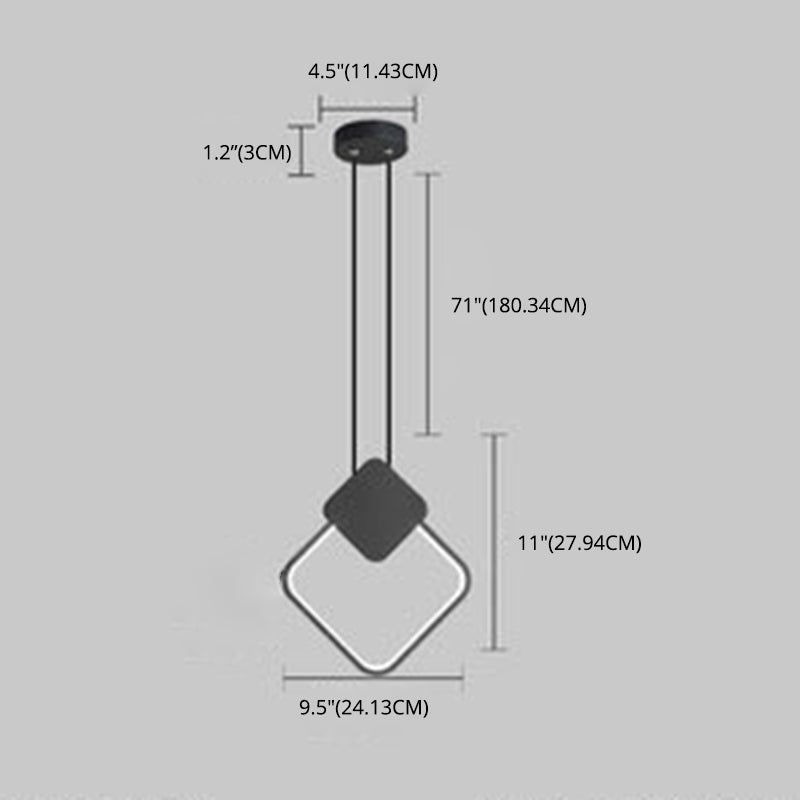 Geometrical Shape LED Pendant Lamp Modern Minimalist Metal Hanging Lamp for Living Room