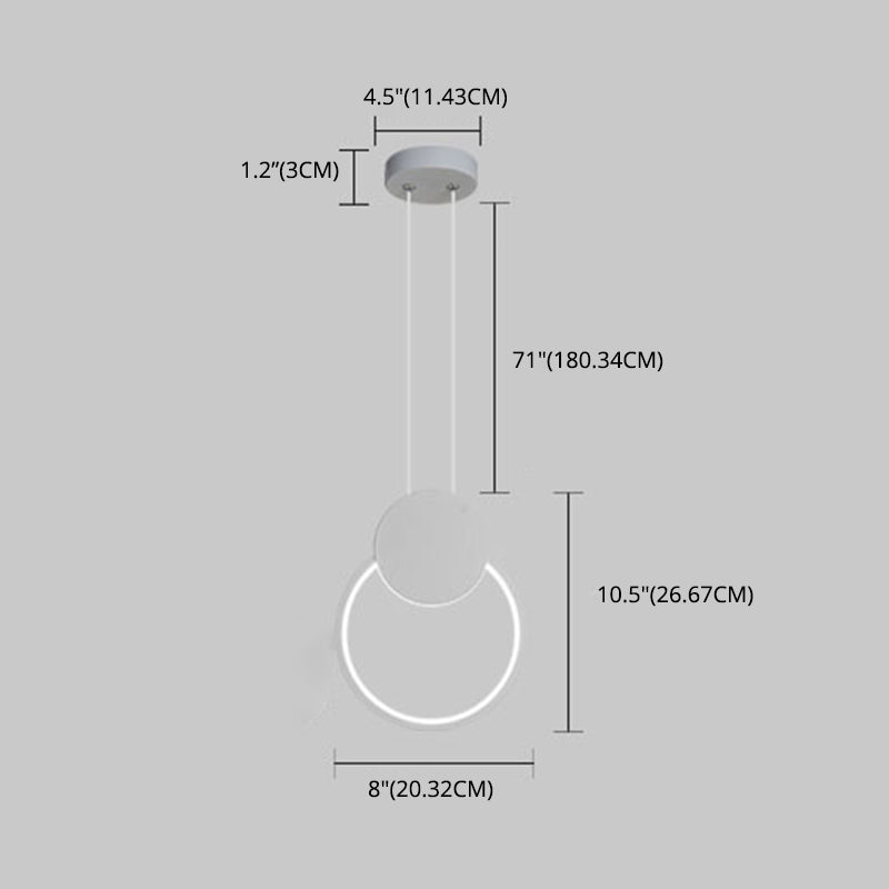 Geometrical Shape LED Pendant Lamp Modern Minimalist Metal Hanging Lamp for Living Room