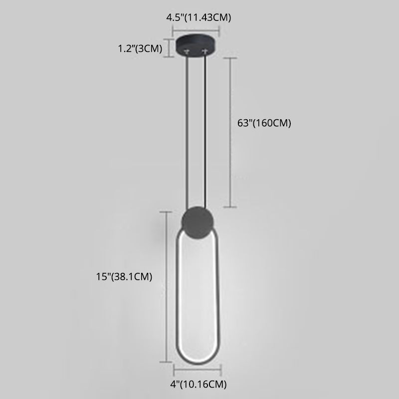 Geometrical Shape LED Pendant Lamp Modern Minimalist Metal Hanging Lamp for Living Room