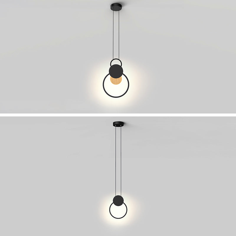 Geometrical Shape LED Pendant Lamp Modern Minimalist Metal Hanging Lamp for Living Room