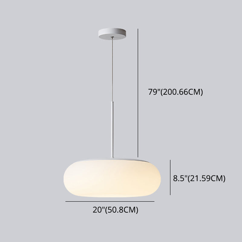 Bianca 1 Lampada a ciondolo a battente leggera Modern Minimalist Plastic Hanging Lampada per tavolo da pranzo