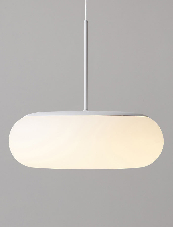 Bianca 1 Lampada a ciondolo a battente leggera Modern Minimalist Plastic Hanging Lampada per tavolo da pranzo
