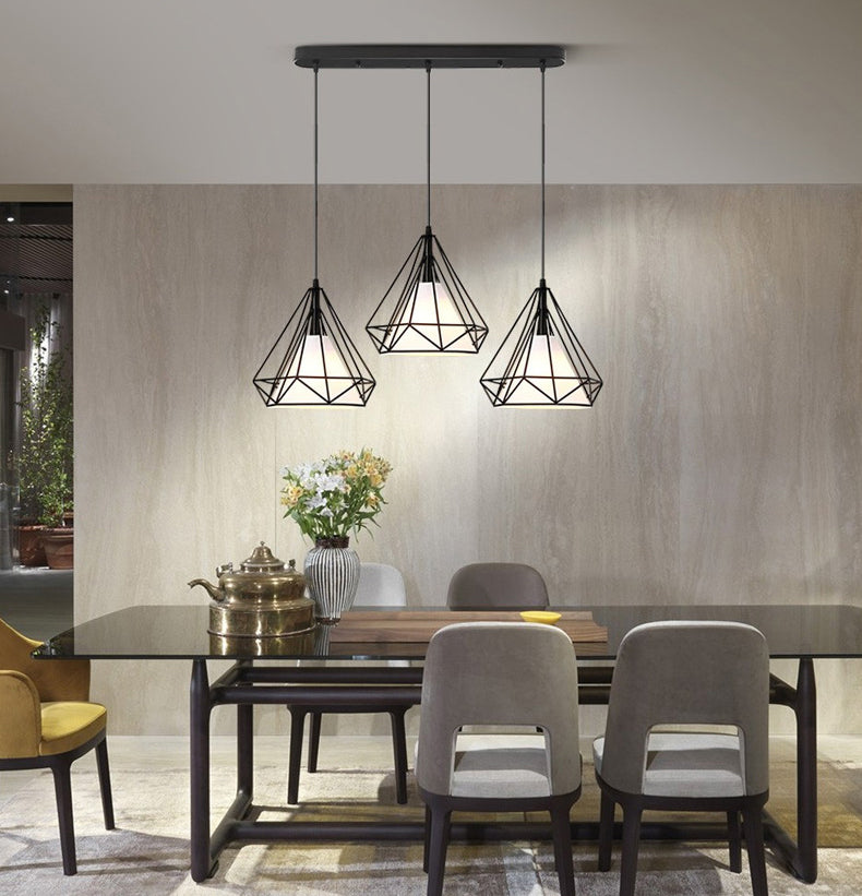 Diamond Iron Cluster Anhänger Beleuchtung moderne minimalistische Hanglampe für Esstisch