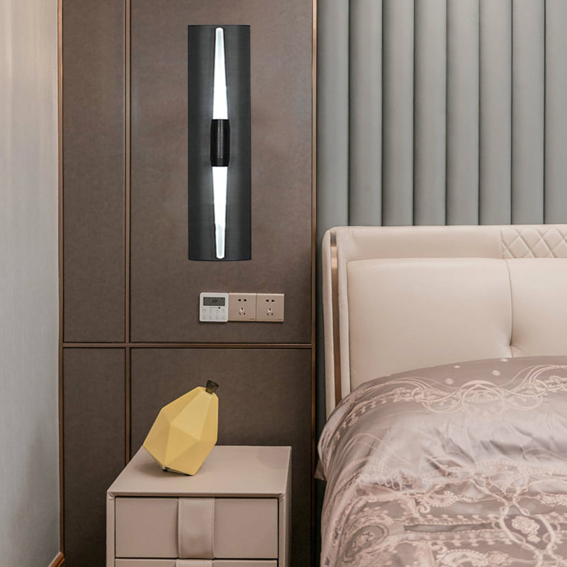 1 Light Tubular Wall Lamp Simplicity Hand Paint Black/Gold Metallic Wall Mounted Lighting